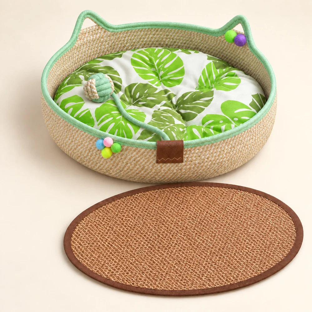 The only bed your cat won’t trade for a shipping box. Den-like security for them; quiet luxury for your home.