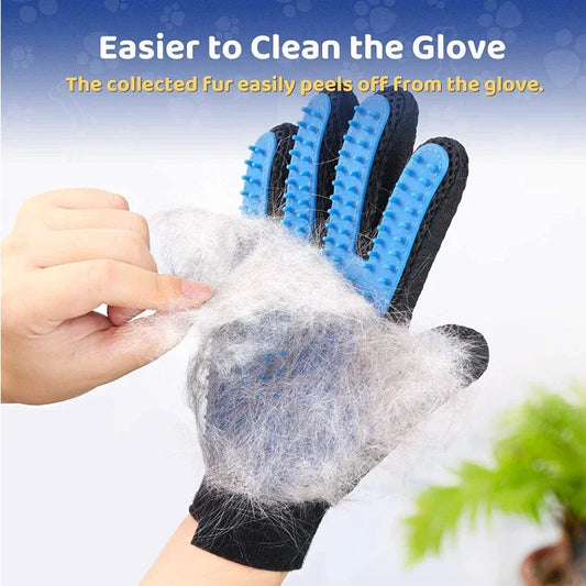 Silicone Pet Grooming Glove | Gentle Deshedding & Bath Massage Mitt (Wet/Dry)