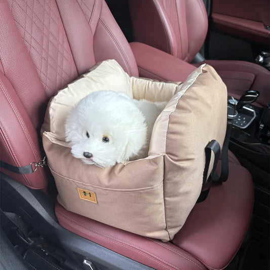Small Dog Car Seat with Safety Belt | Portable Travel Bed