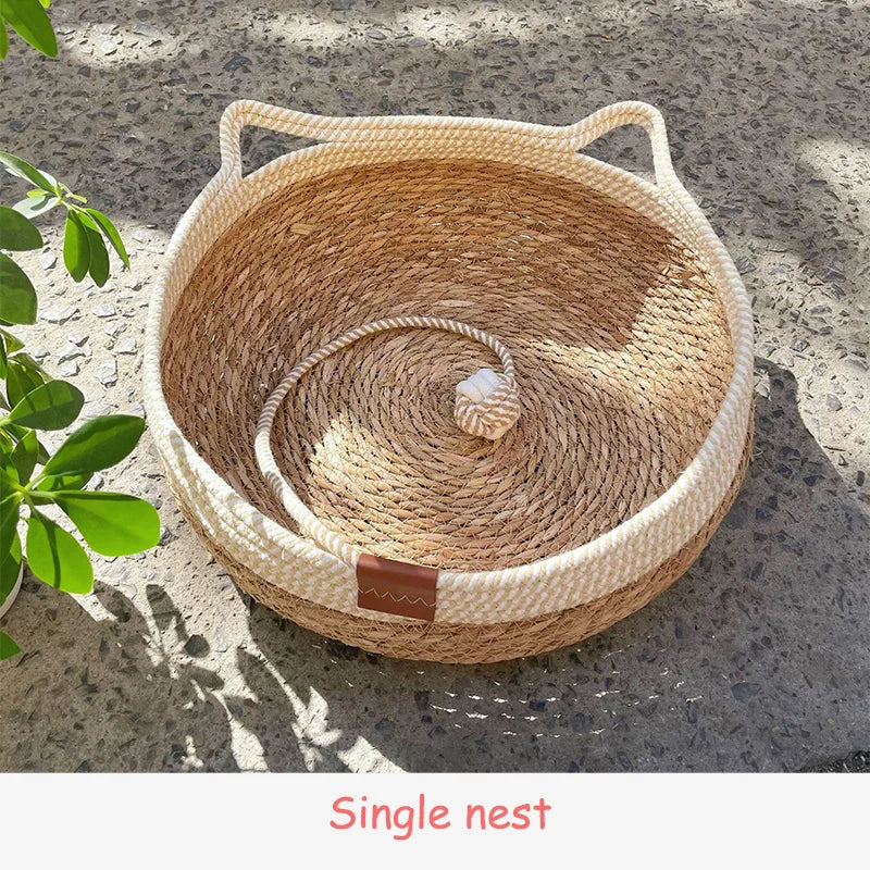 Create a mindful sanctuary for your feline friend with a beautifully crafted, all-season resting place that flawlessly elevates your home's aesthetic.