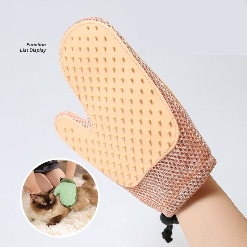 2-in-1 Pet Grooming Gloves | Deshedding Massage Mitt for Dogs & Cats