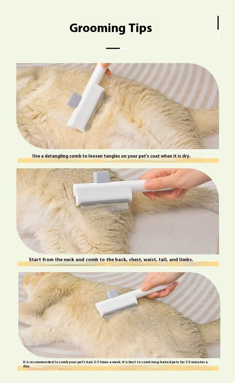 Self-Cleaning Slicker Brush | One-Click Knot Remover & Deshedding Tool