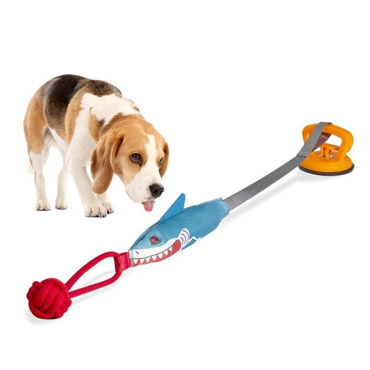 Prokel Shark Suction Cup Dog Toy | Self-Playing Tug of War Rope