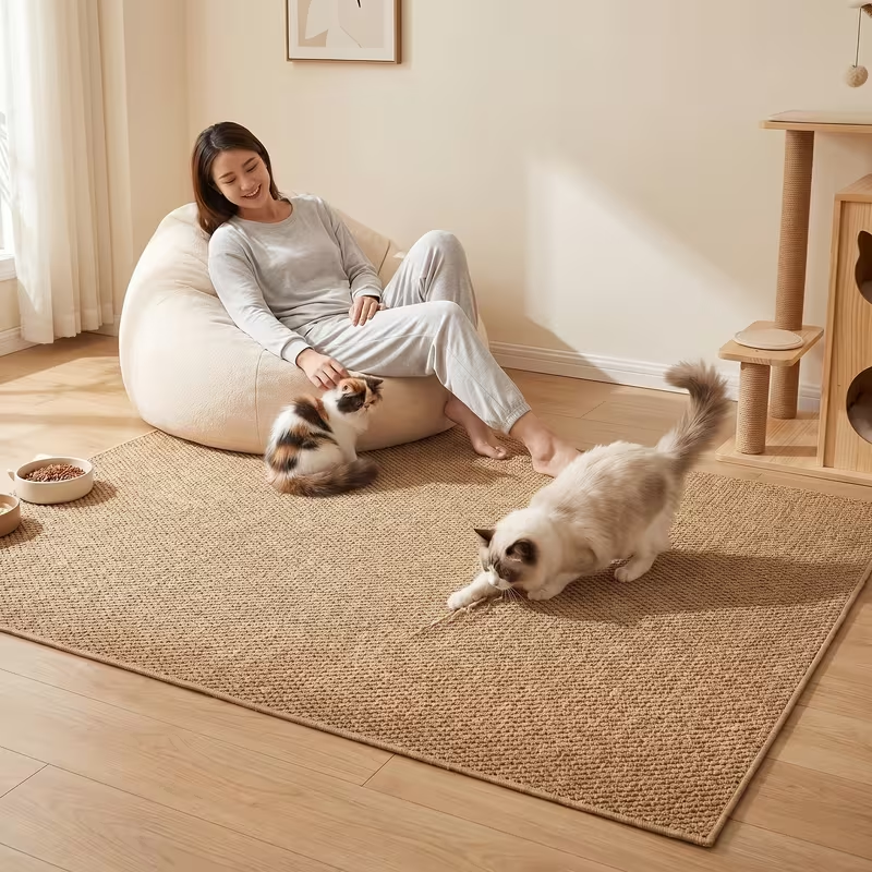 Imitation sisal cat scratching mat can be cut to size, non-slip, pineapple pattern, wear-resistant and scratching mat for cats