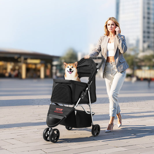 3-Wheel Pet Stroller | Foldable Outdoor Jogger up to 35lbs