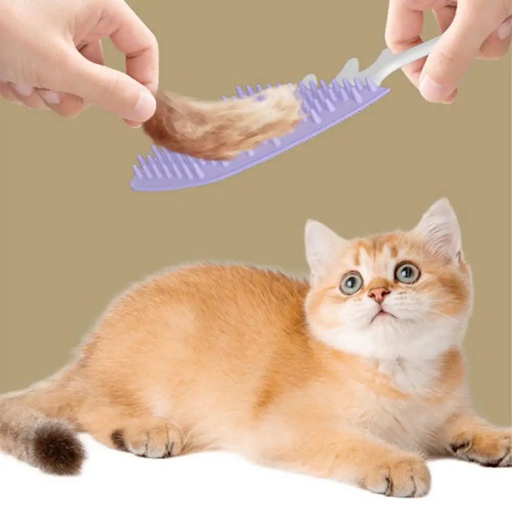 Fishbone Pet Grooming Brush | Gentle Detangler for Kittens &amp; Puppies