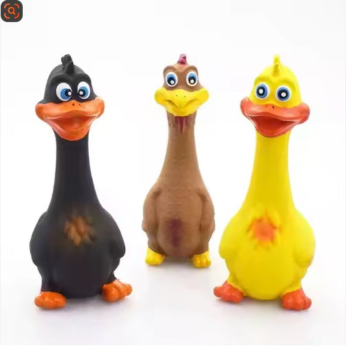 Latex Squeaky Duck Dog Toy | Cute Interactive Chew for Puppies