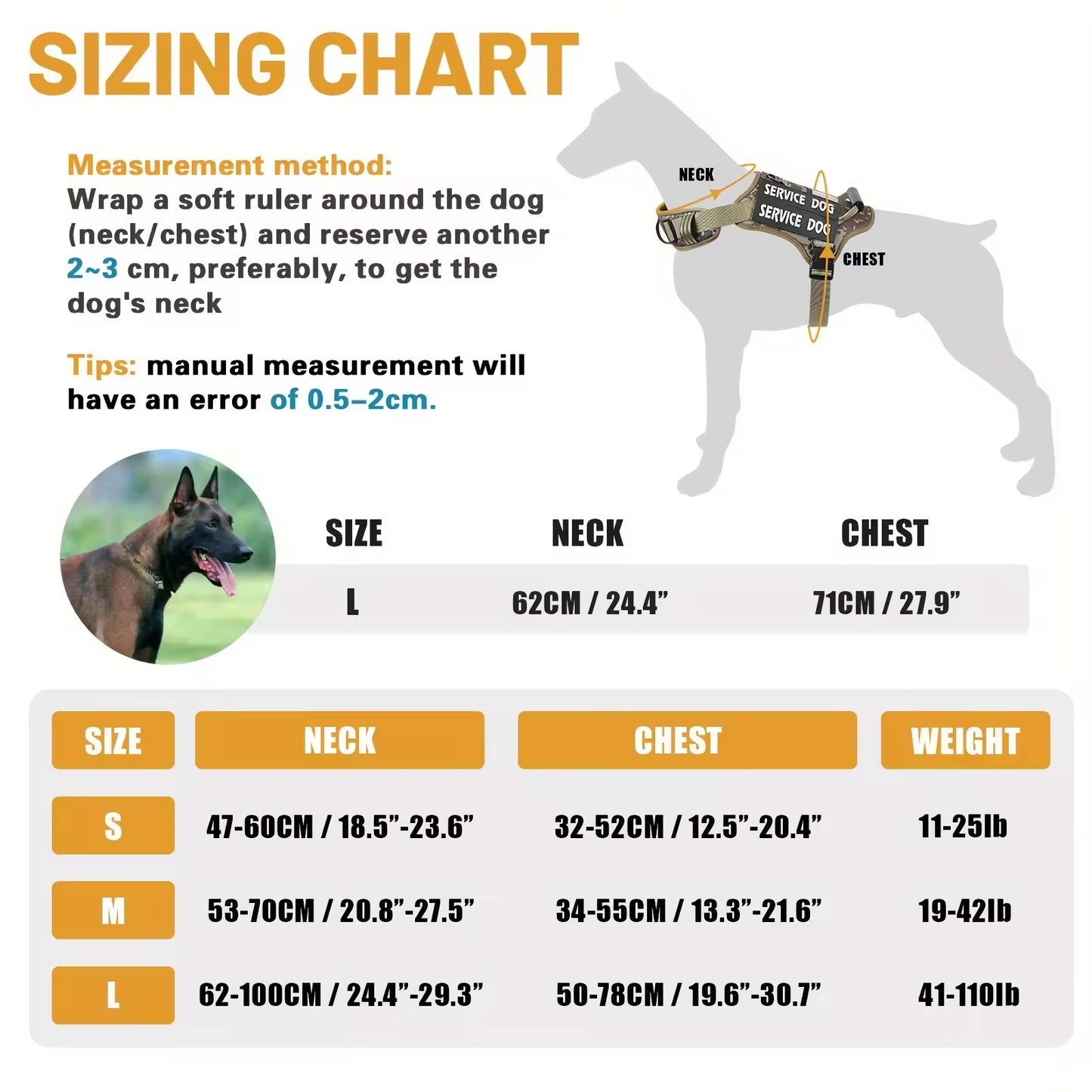 Tactical Service Dog Harness | No-Pull Vest with Handle & Reflective