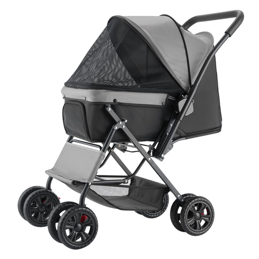 Reversible Handle Pet Stroller | Face-to-Face 4-Wheel Cart 44lbs