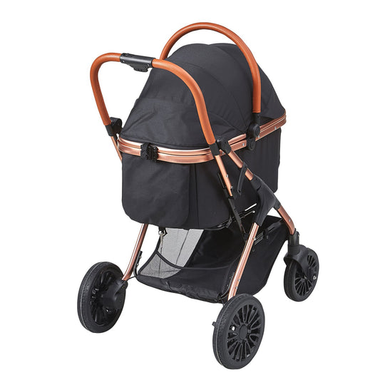 66lbs Heavy Duty Pet Stroller | Detachable Carrier 4-Wheel Black