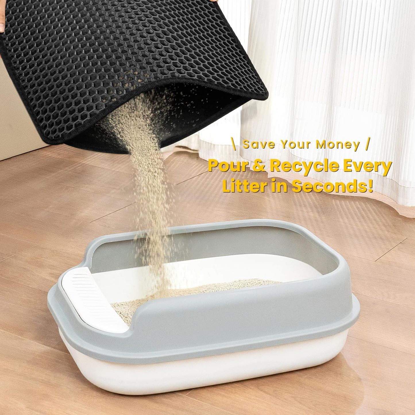End the daily nightmare of stepping on crunchy litter with bare feet—reclaim your spotless, odor-free hardwood floors and carpets with an effortless trapping mat that cleans itself in seconds.