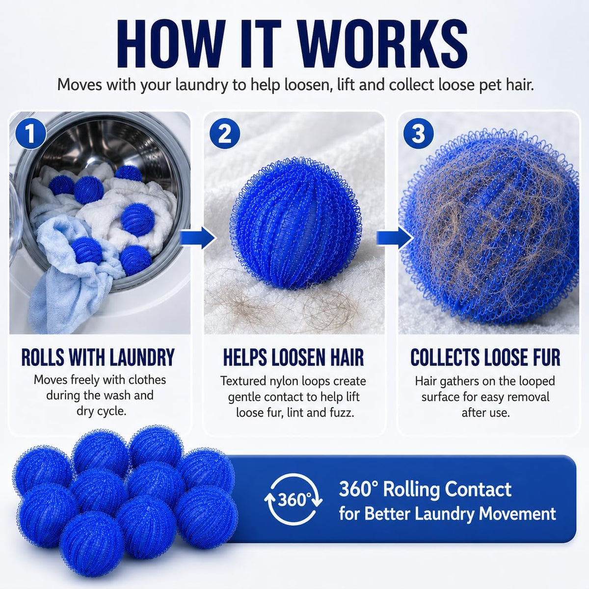 Stop pulling “clean” clothes out of the wash only to find them still coated in pet fur. Toss these in, run your normal cycle, and enjoy fur-free laundry without spending half your morning with a sticky lint roller!