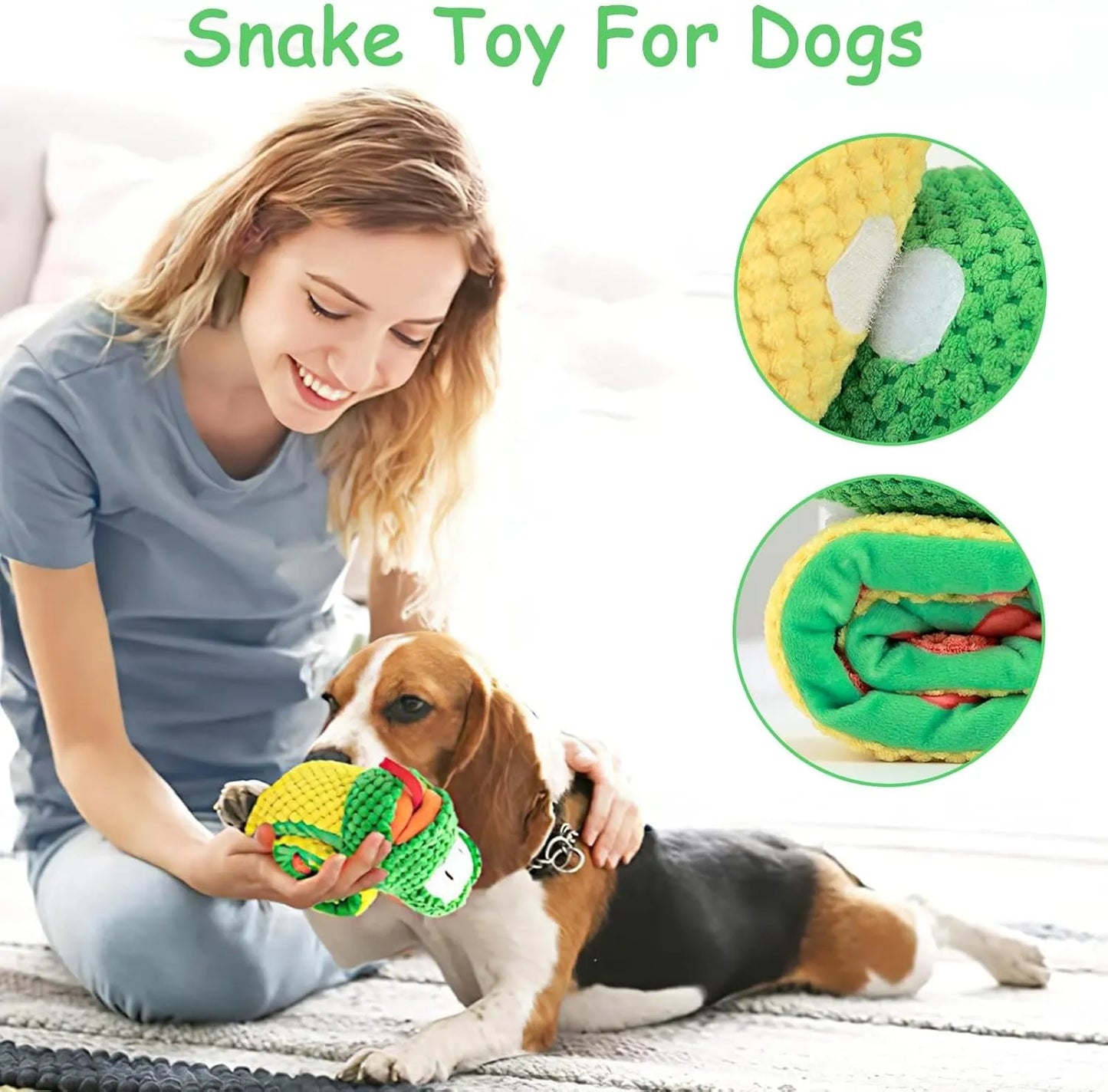 Squeaky Snake Snuffle Toy | Interactive Foraging Puzzle Plush
