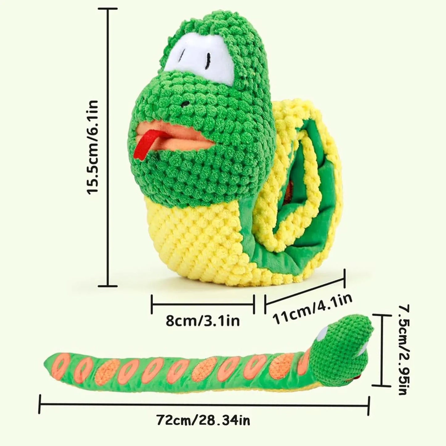 Squeaky Snake Snuffle Toy | Interactive Foraging Puzzle Plush