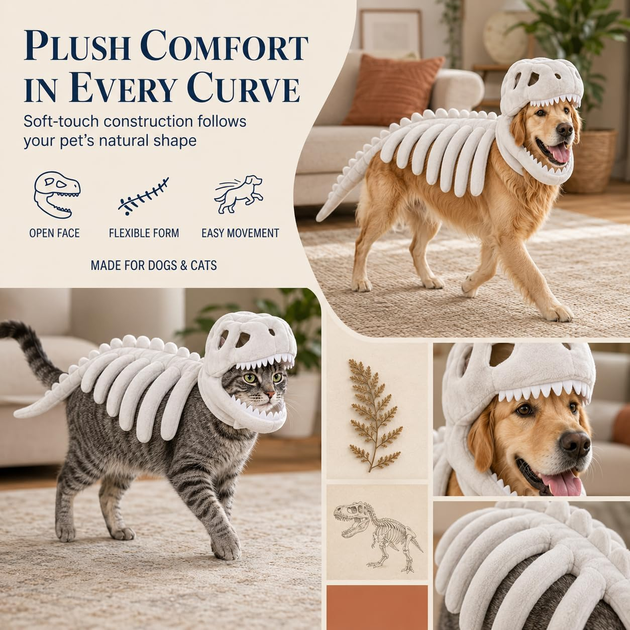 Turn off the lights and unleash a glowing prehistoric legend—giving your small-to-medium pet a show-stopping, ultra-comfortable Halloween look that creates unforgettable memories.