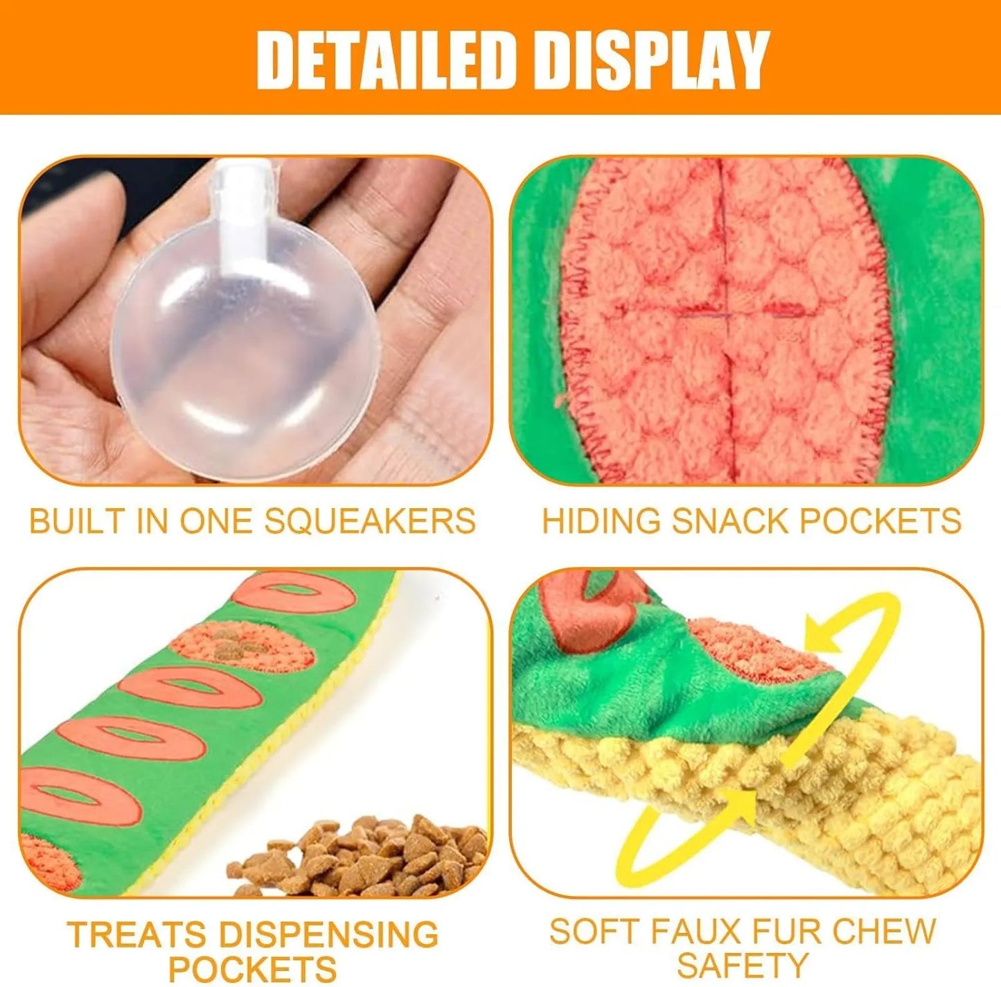 Squeaky Snake Snuffle Toy | Interactive Foraging Puzzle Plush