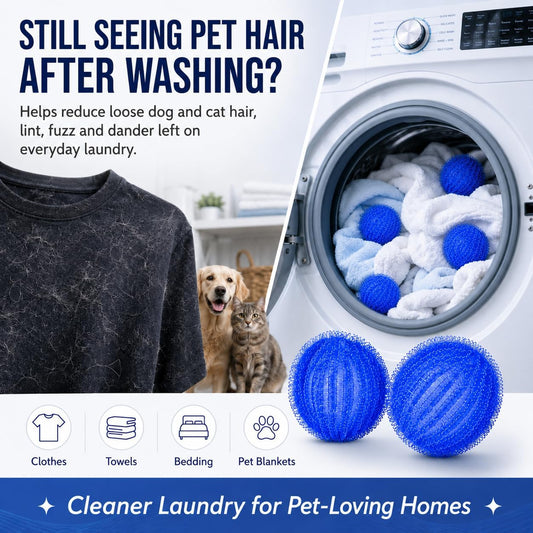 Stop pulling “clean” clothes out of the wash only to find them still coated in pet fur. Toss these in, run your normal cycle, and enjoy fur-free laundry without spending half your morning with a sticky lint roller!