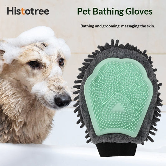 Dual-Sided Pet Bath Brush | Silicone Massage Scrubber & Shampoo Aid