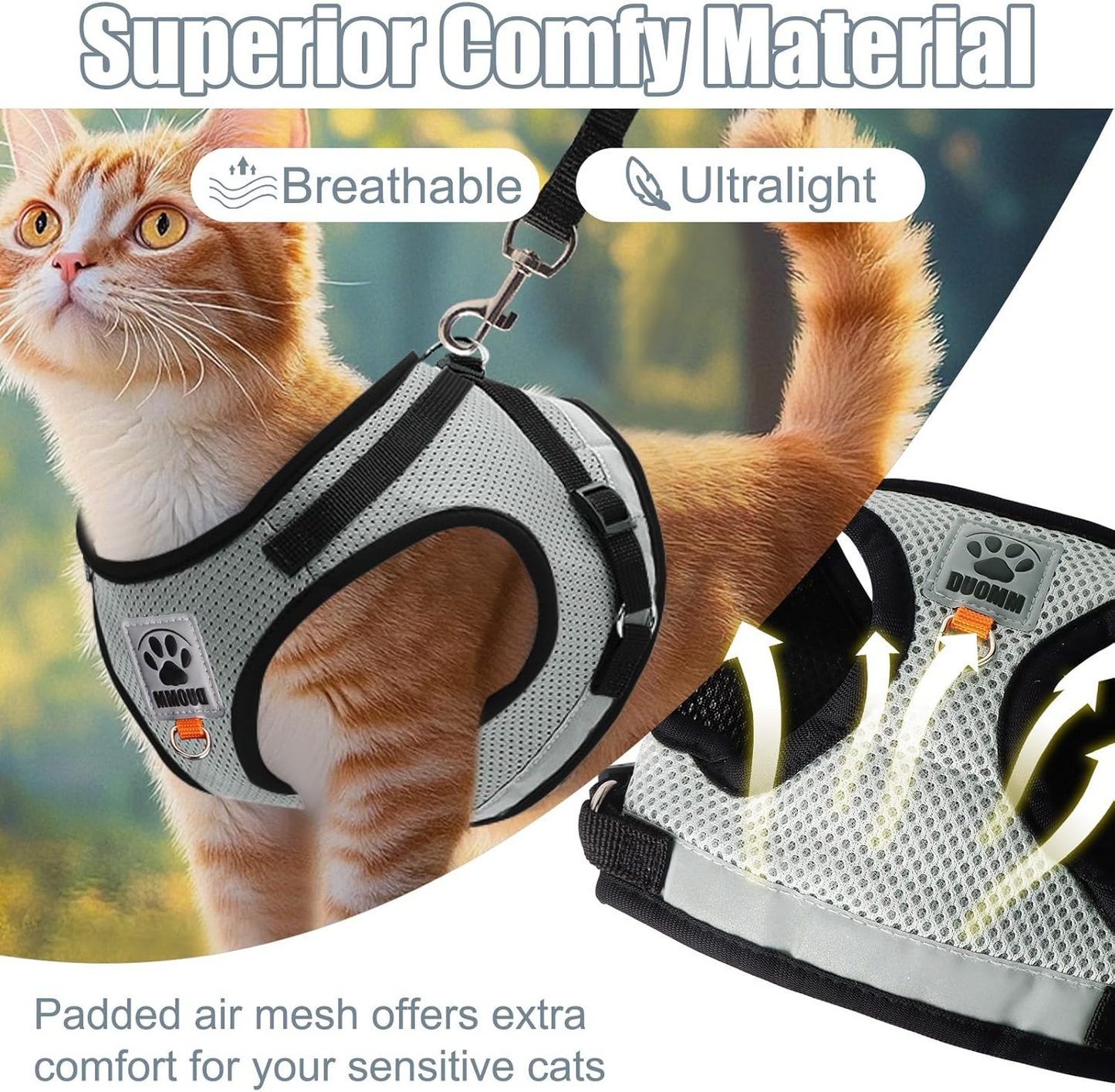 Turn backyard anxiety into boundless, safe exploration. An ultra-breathable, escape-proof sanctuary that embraces your cat in total comfort while giving you unwavering control during every adventure.