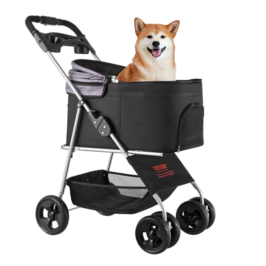 Detachable Pet Stroller | 4-Wheel Foldable Carrier Cart 35lbs