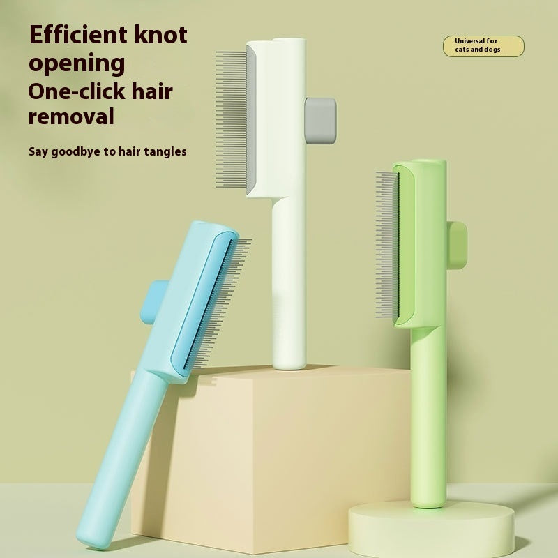 Self-Cleaning Slicker Brush | One-Click Knot Remover & Deshedding Tool