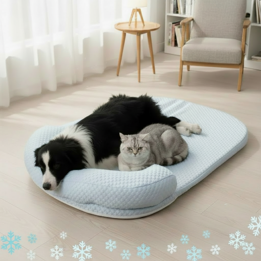 Give your furry best friend a refreshing, orthopedic sanctuary that beats the summer heat while seamlessly complementing your modern home aesthetic.