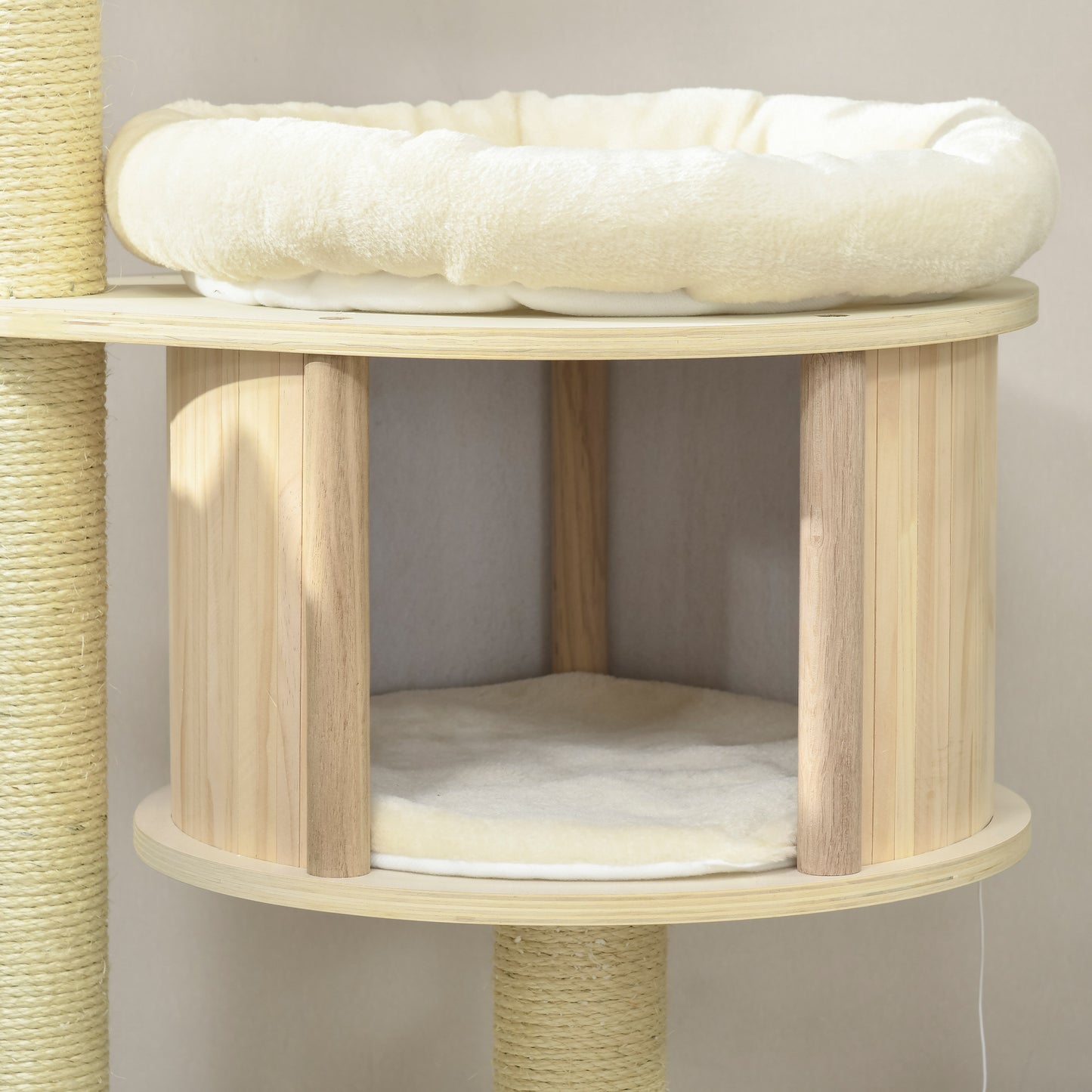3-Level Cat Tree Tower with Condo & Bed | Interactive Badminton Toy & Scratcher