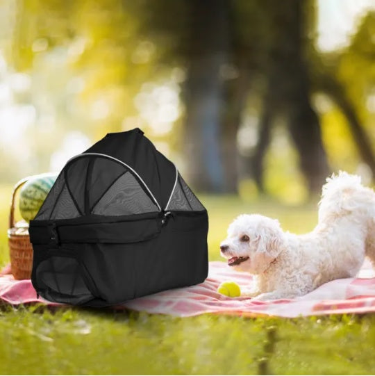 4-Wheel Pet Stroller | Foldable Cart with Removable Washable Liner