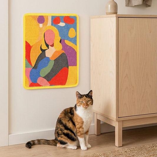 Turn your walls into a mindful gallery where eco-friendly design meets your cat's instinctual need for a satisfying, full-body stretch.