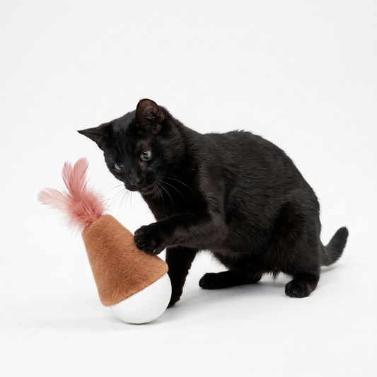 Ignite your kitten's natural curiosity with a beautifully handcrafted, "never-stuck" tumbler that turns wild energy into a peaceful ritual of solo play.