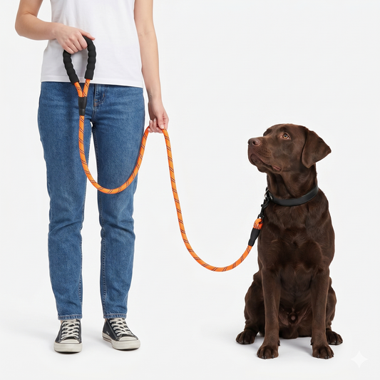 Reclaim the joy of walking your strongest companion. A heavy-duty, blister-free rope leash engineered for unbreakable security, nighttime peace of mind, and the ultimate freedom to explore.