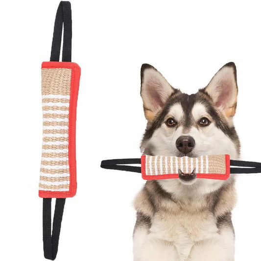 Interactive Dog & Cat Chew Toy - Bite-Resistant Tug Pillow with Rope Handles