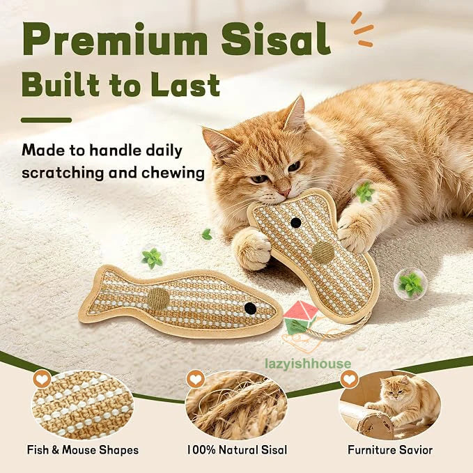 Skip the cheap plush toys that get ripped open in five minutes. Treat your cat to the ultimate natural sisal kicker
