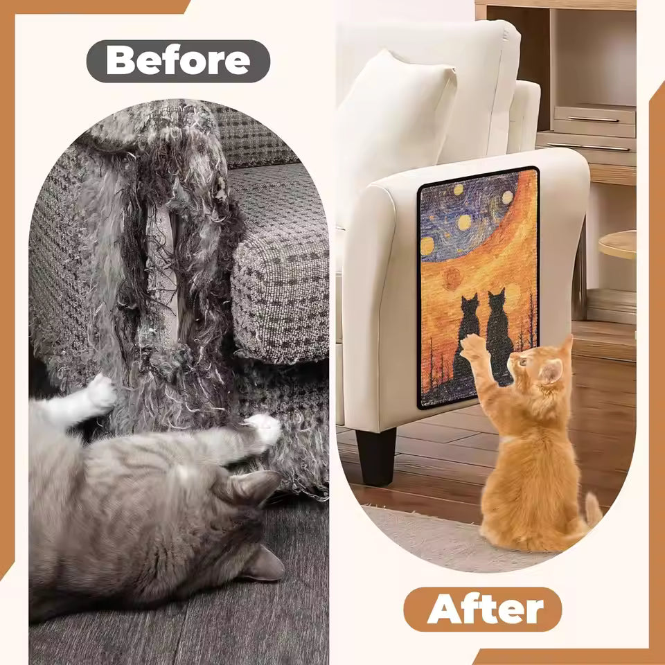 Turn your walls into a mindful gallery where eco-friendly design meets your cat's instinctual need for a satisfying, full-body stretch.