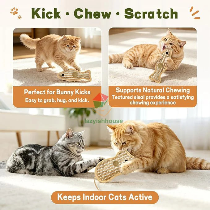 Skip the cheap plush toys that get ripped open in five minutes. Treat your cat to the ultimate natural sisal kicker