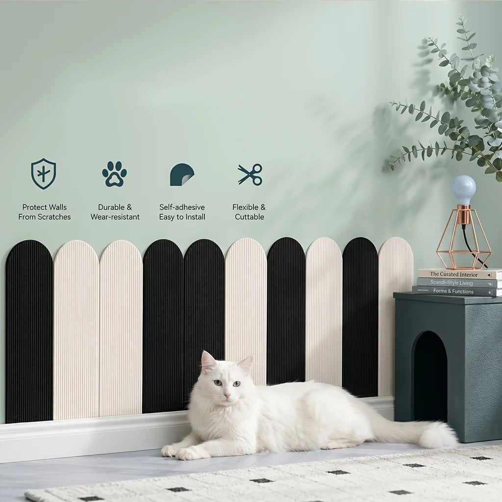 Stop sofa shredding without covering your home in ugly plastic wrap. Give your cat a full-body vertical stretch that actually complements your decor.