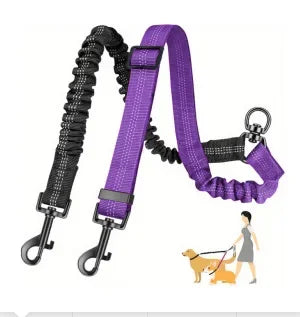 Restore peace and harmony to your daily walks. An innovative, tangle-free dual leash system that elegantly balances the different energies of your dogs while repurposing your favorite old leash.