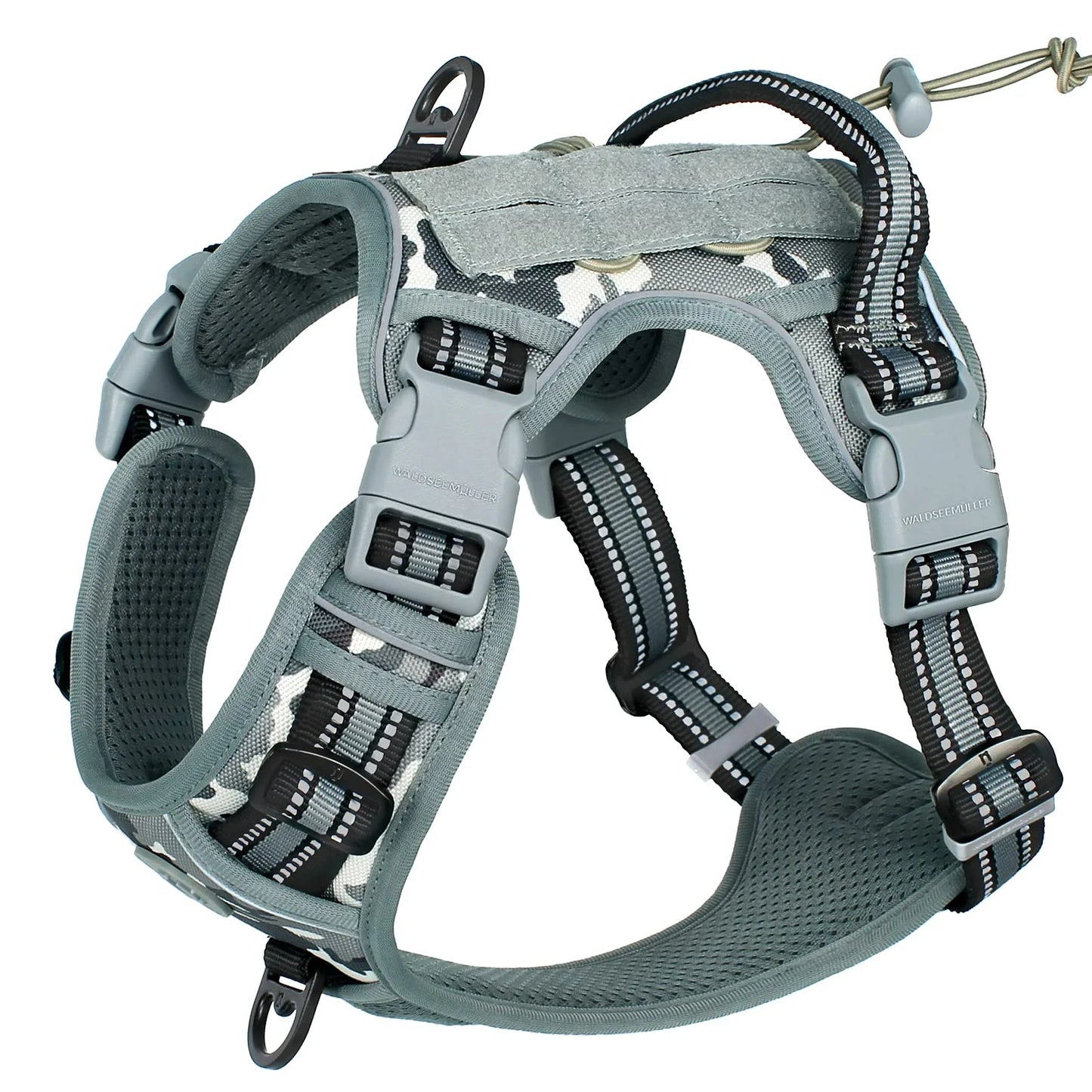 Tactical No-Pull Dog Harness | Reflective MOLLE Vest for Large Dogs