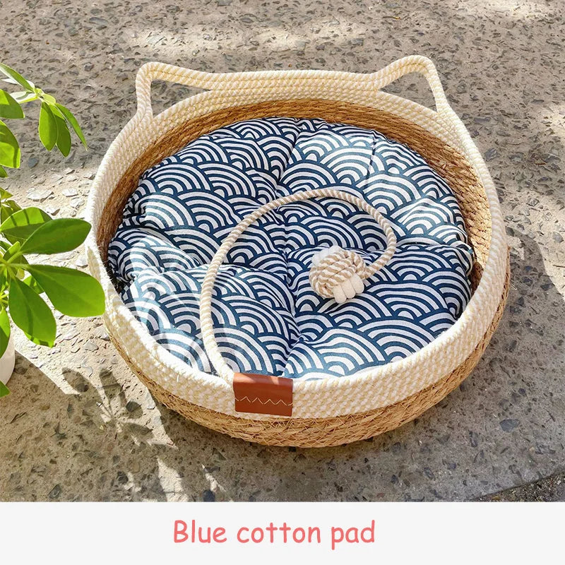 Create a mindful sanctuary for your feline friend with a beautifully crafted, all-season resting place that flawlessly elevates your home's aesthetic.
