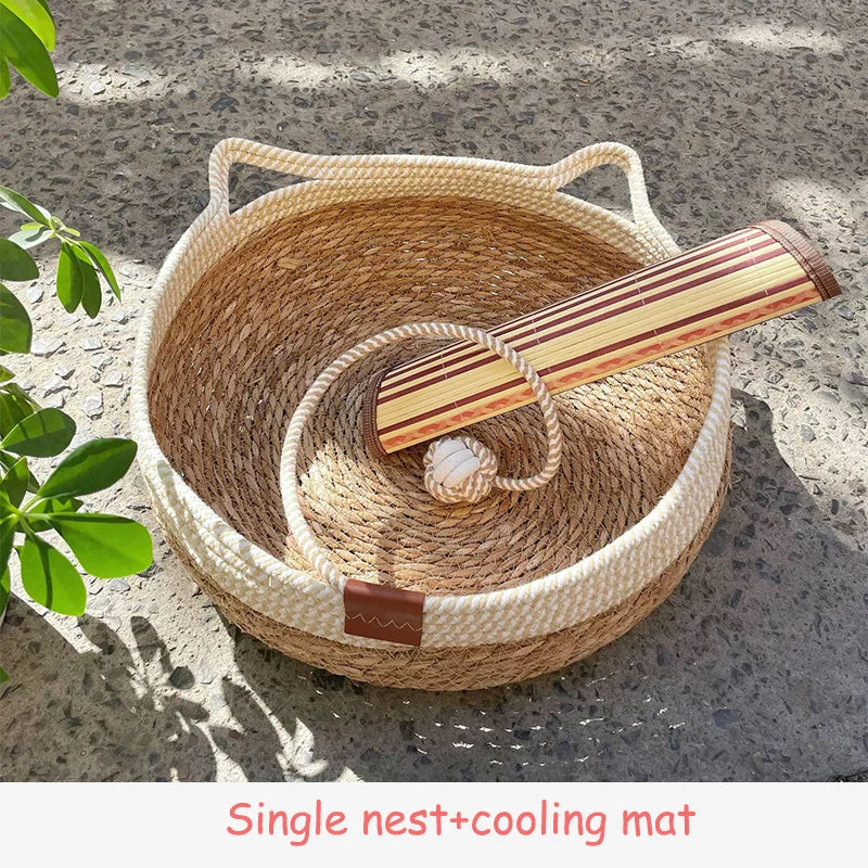 Create a mindful sanctuary for your feline friend with a beautifully crafted, all-season resting place that flawlessly elevates your home's aesthetic.