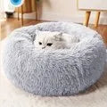 Warm Long Plush Cat Bed for Cats & Small Dogs