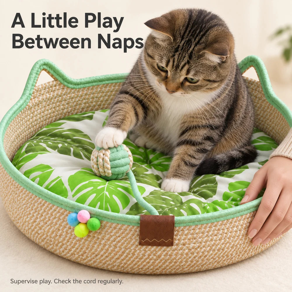 The only bed your cat won’t trade for a shipping box. Den-like security for them; quiet luxury for your home.