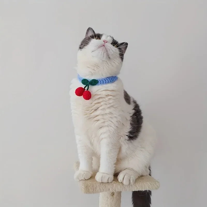 Handmade Cat Collar with Cherry