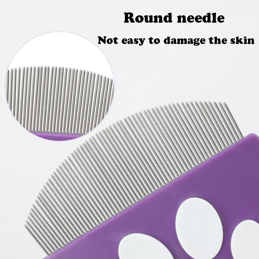 Flea Comb & Pet Grooming Brush for Cats & Dogs