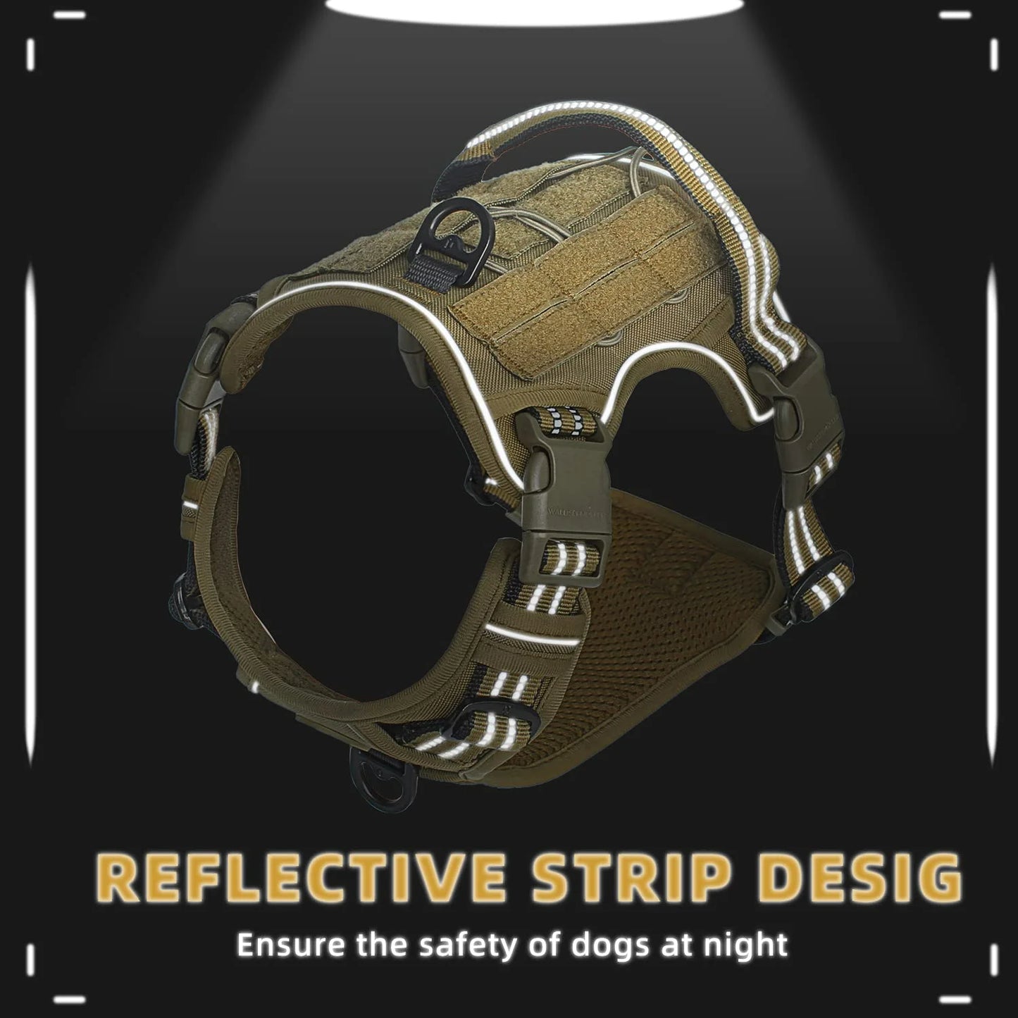 Tactical No-Pull Dog Harness | Reflective MOLLE Vest for Large Dogs