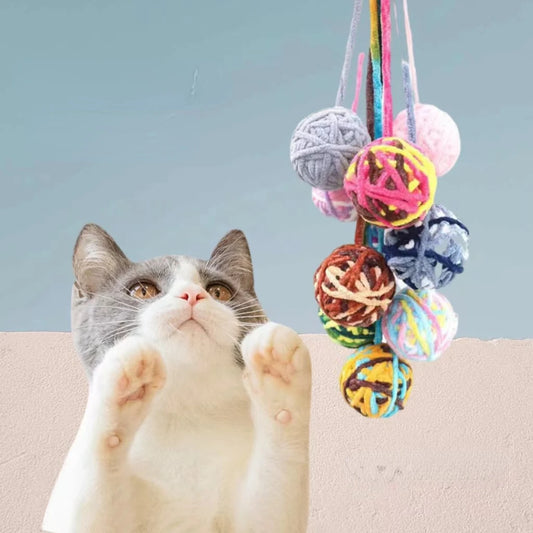 Plush Yarn Ball Cat Toy with Built-in Bell | Safe Eco-Friendly Chew Toy (5.5cm)