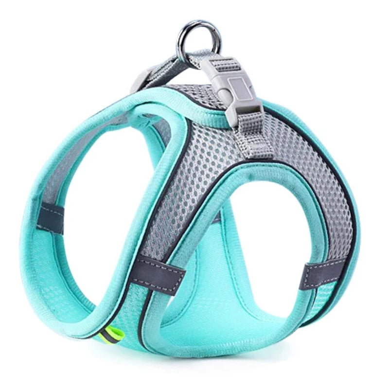 Reflective Breathable Mesh Pet Harness Set | No-Pull Vest for Cats & Small Dogs (1.5kg - 11kg)