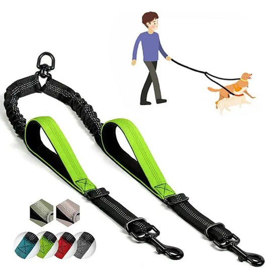 Reclaim the joy of walking your pack. An innovative, shock-absorbing dual leash coupler that seamlessly balances mismatched energies, tames hyperactive pullers, and gives you ultimate close-range control.