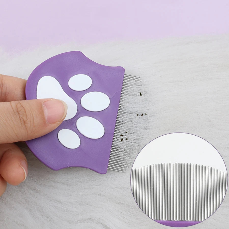 Flea Comb & Pet Grooming Brush for Cats & Dogs