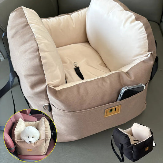 Small Dog Car Seat with Safety Belt | Portable Travel Bed